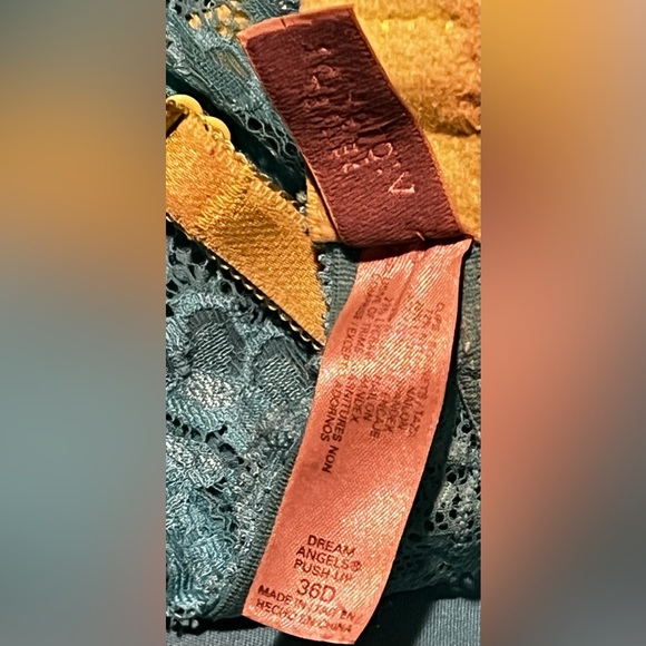 Dream Angels  Push up - Aqua/Lime green Leopard print VICTORIA SECRETS BRA 36D - Picture 3 of 3